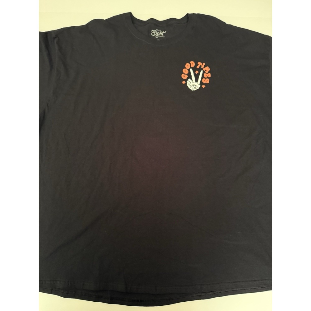 Eighty Eight Men 4XL T-Shirt Peace Goth Skeleton Black Graphic Cotton Tee NEW